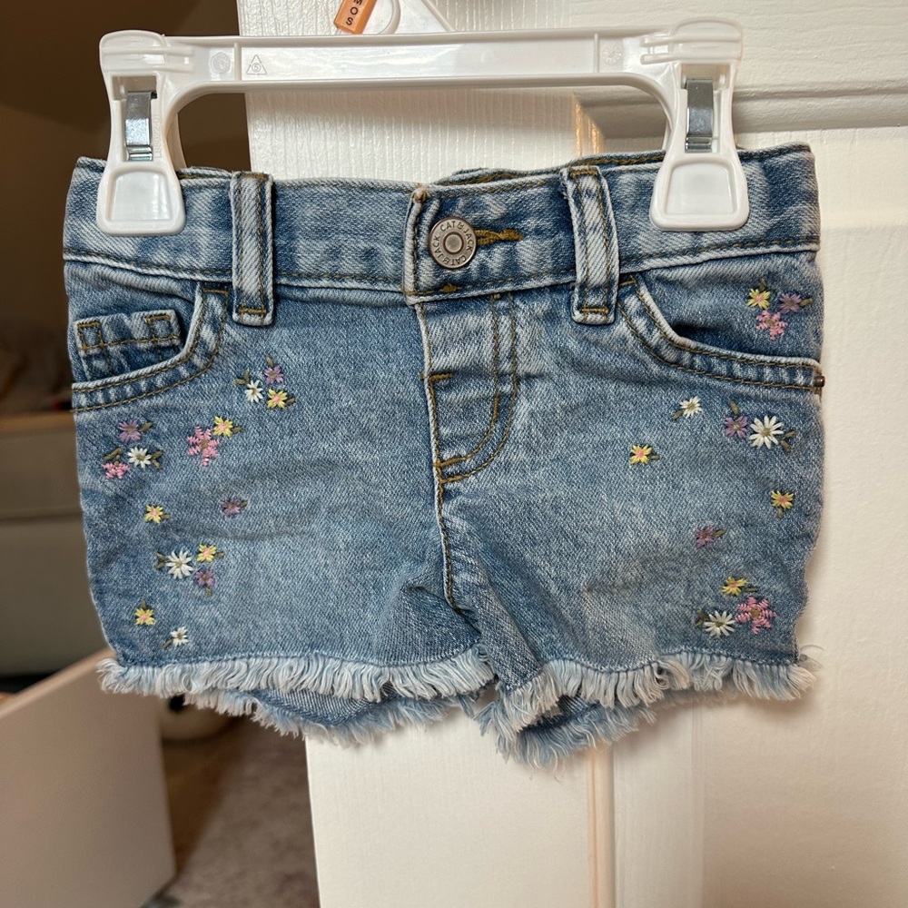 New cat & Jack Jean shorts with floral design